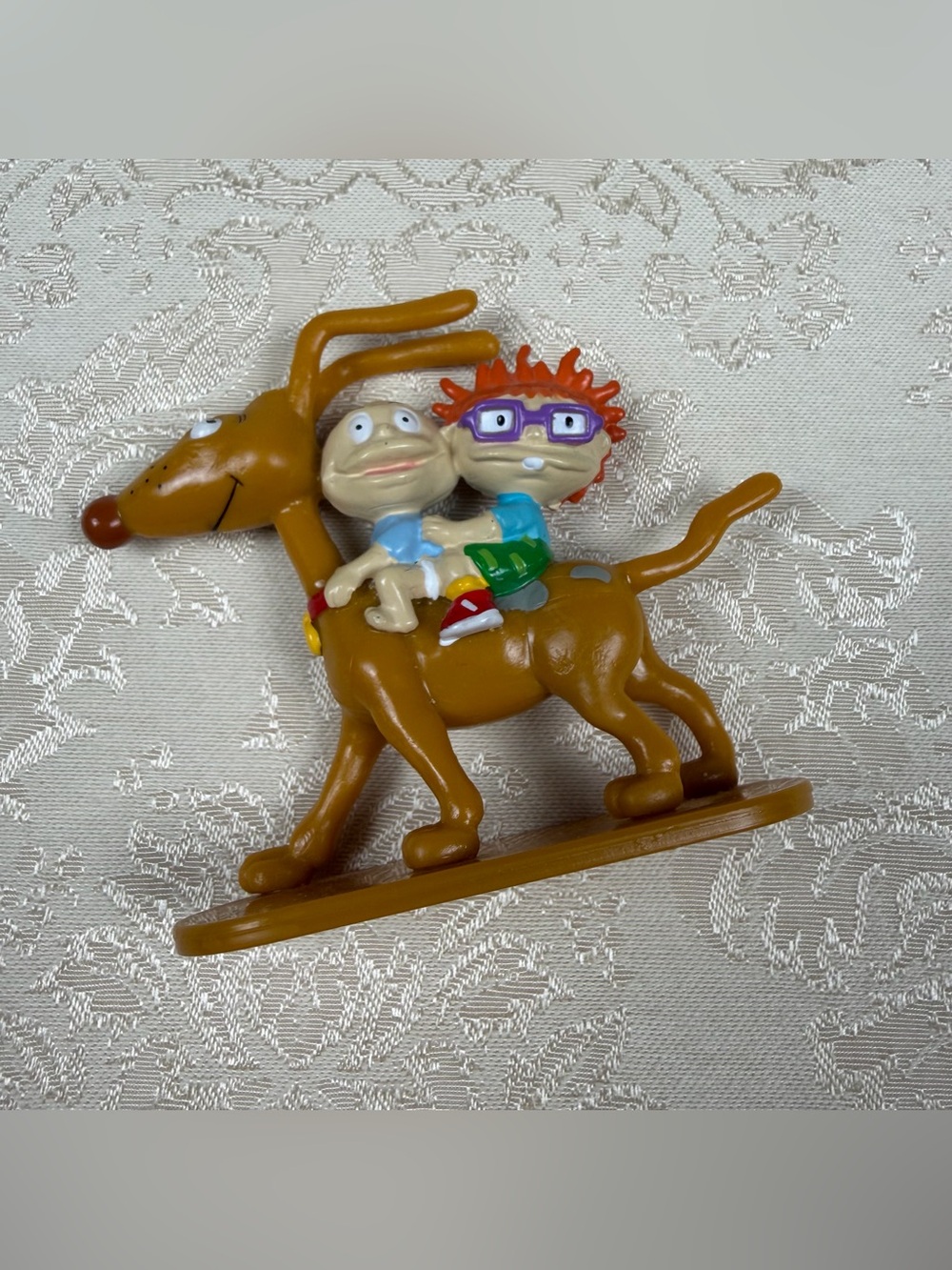 Vintage Rugrats Tommy and Chuckie Riding Spike Figure - Brown
